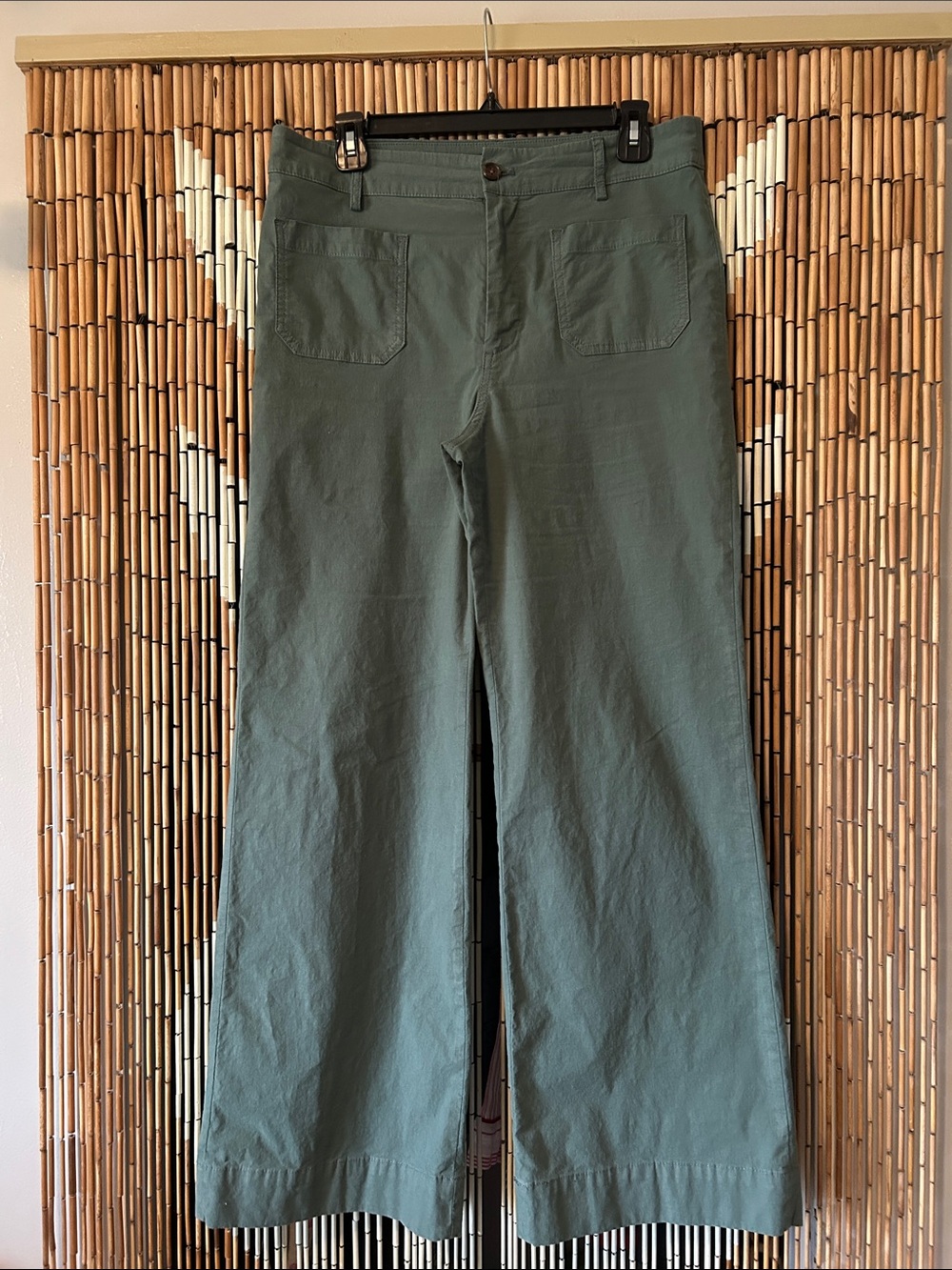 J. Crew Olive Green Wide-Leg Jeans